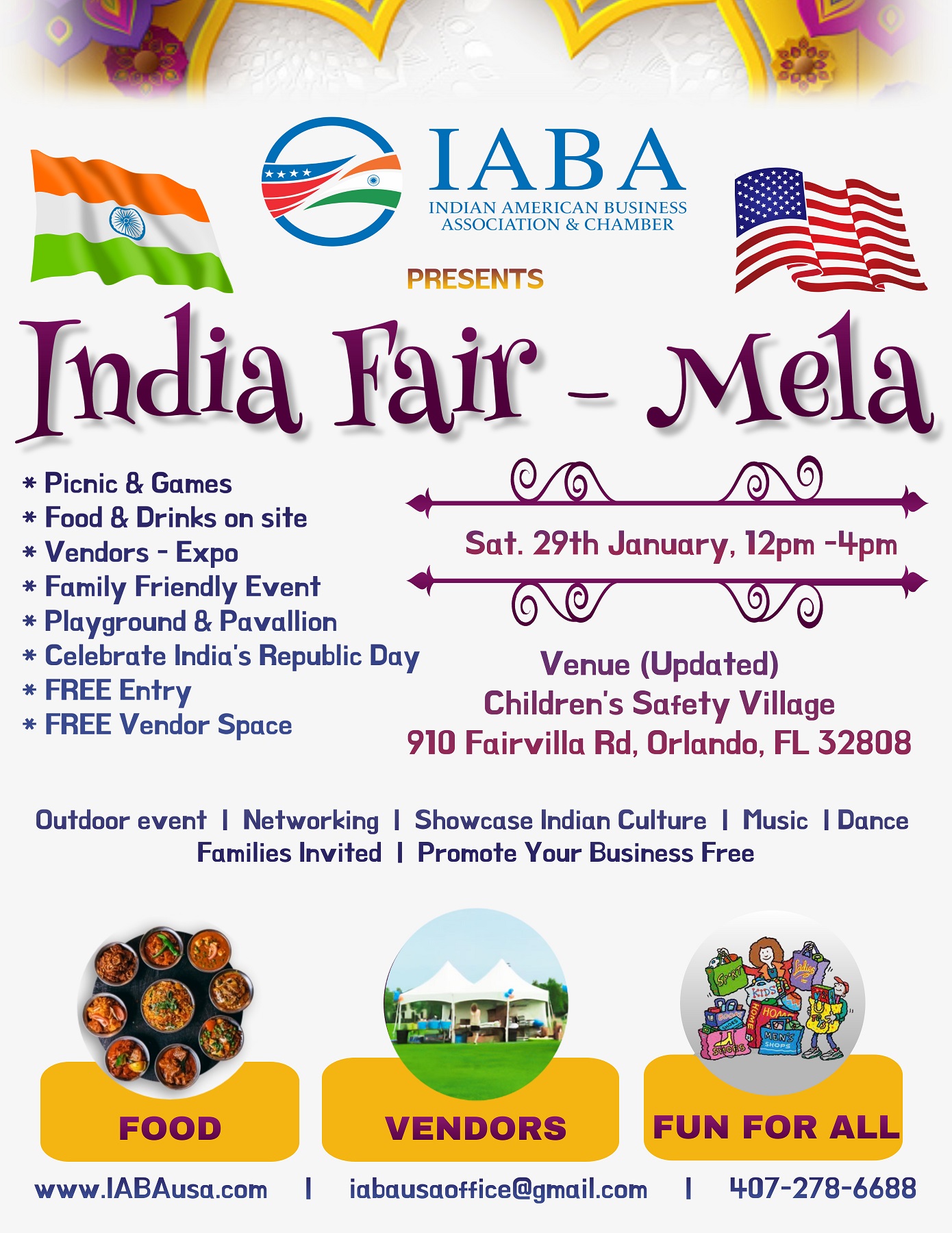 IABA Event: India Fair (Mela) Jan 29th, 2022 (Saturday)- India's Republic Day Celebration