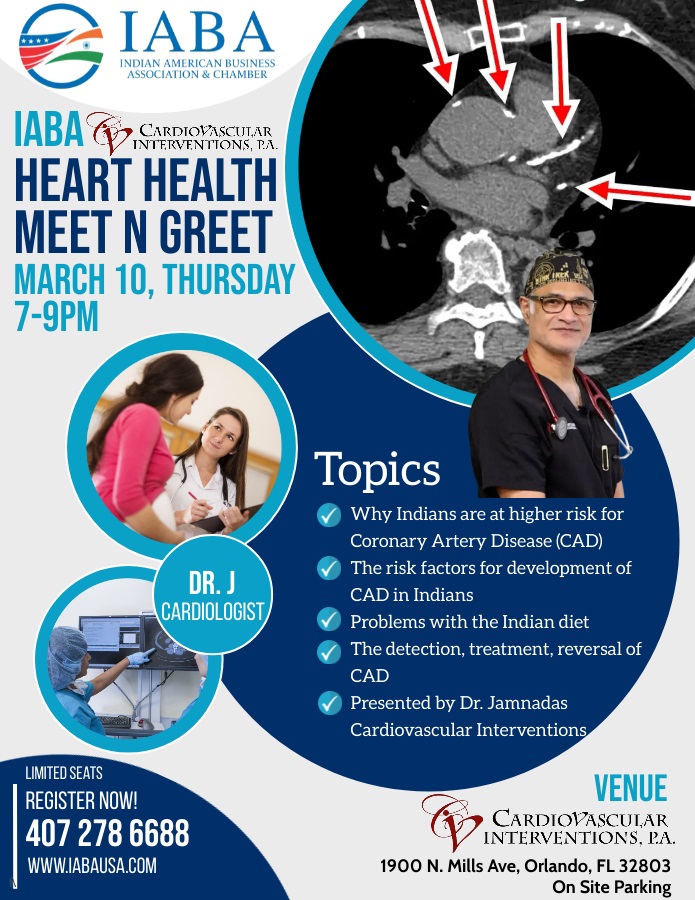 IABA Heart Health Session & Meet N Greet with Dr. Jamnadas (Cardiologist)