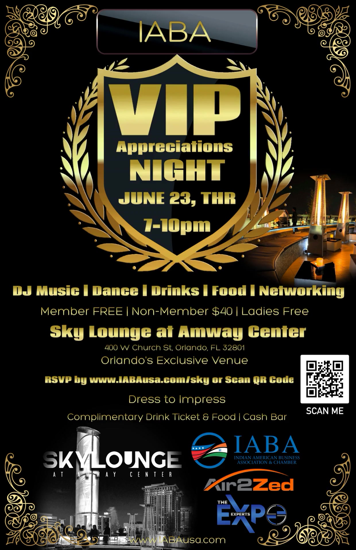 IABA VIP Night & Dental Industry Meet- June 23rd @7pm | Sky Lounge at Amway Center