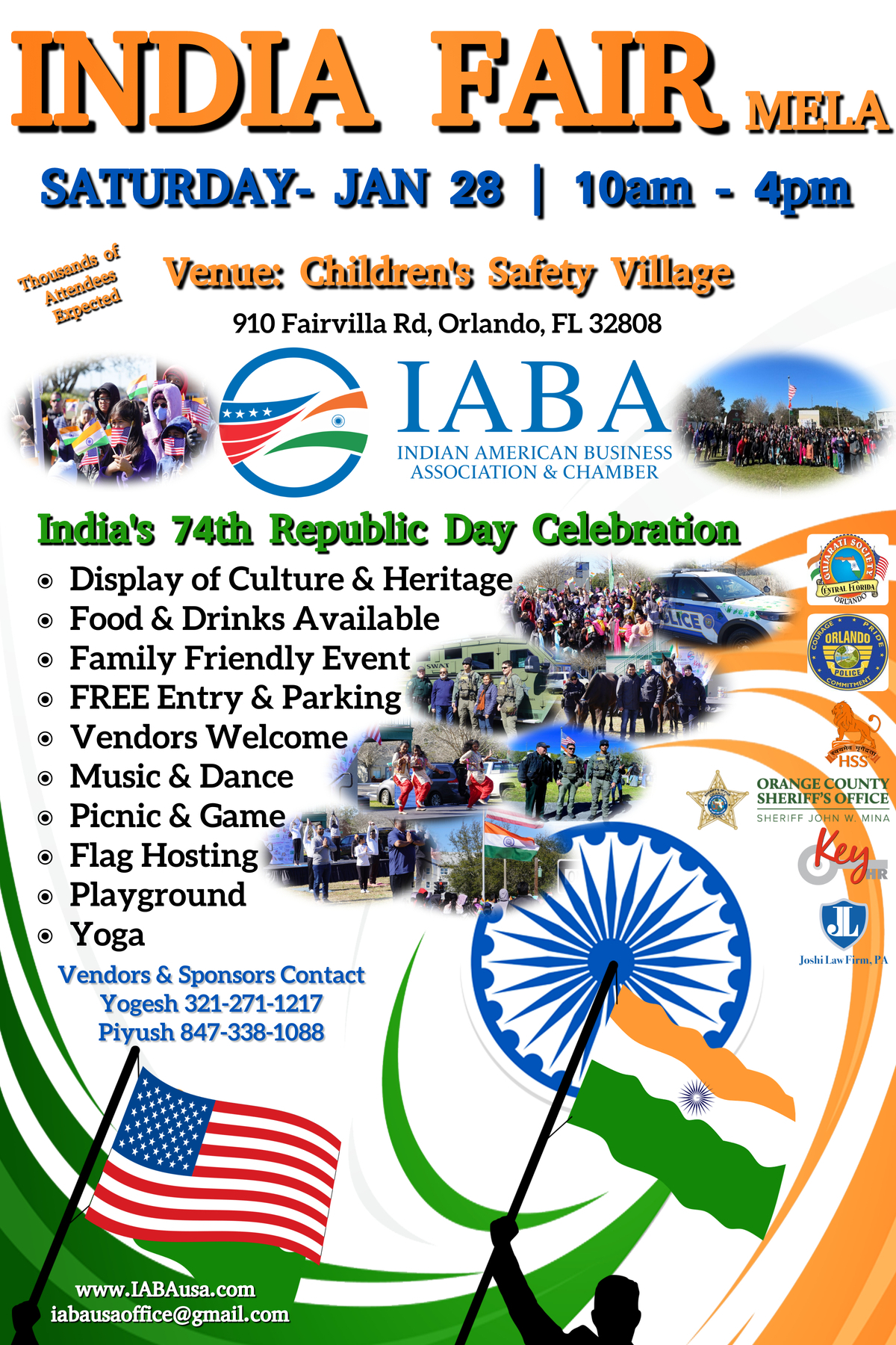 IABA India Fair (Mela) Jan 28th, 2023 (Saturday)- India's 74th Republic Day & Cultural Celebration