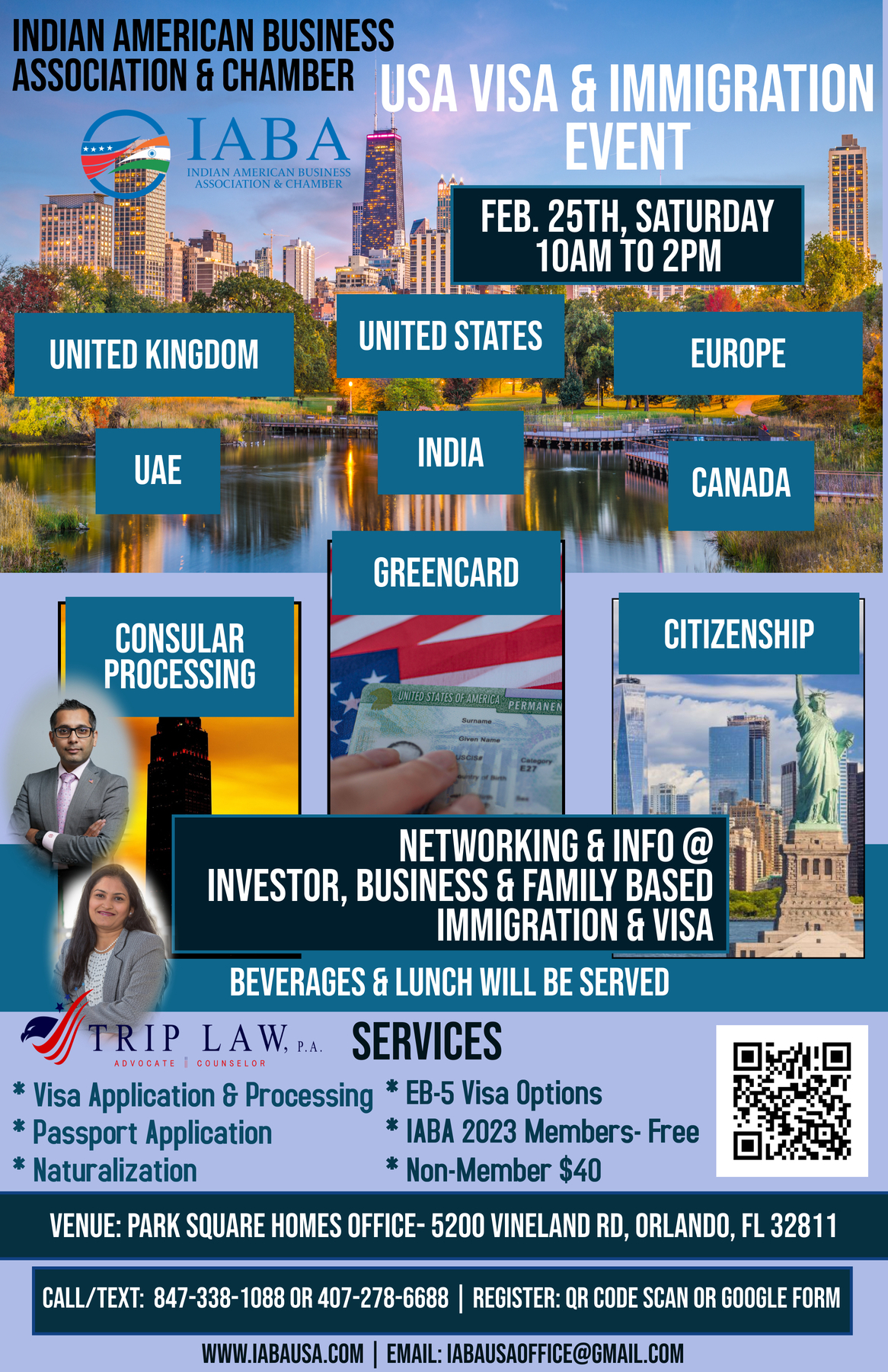 IABA- USA Visa & Immigration Event- Feb 25th (Saturday)- 2023