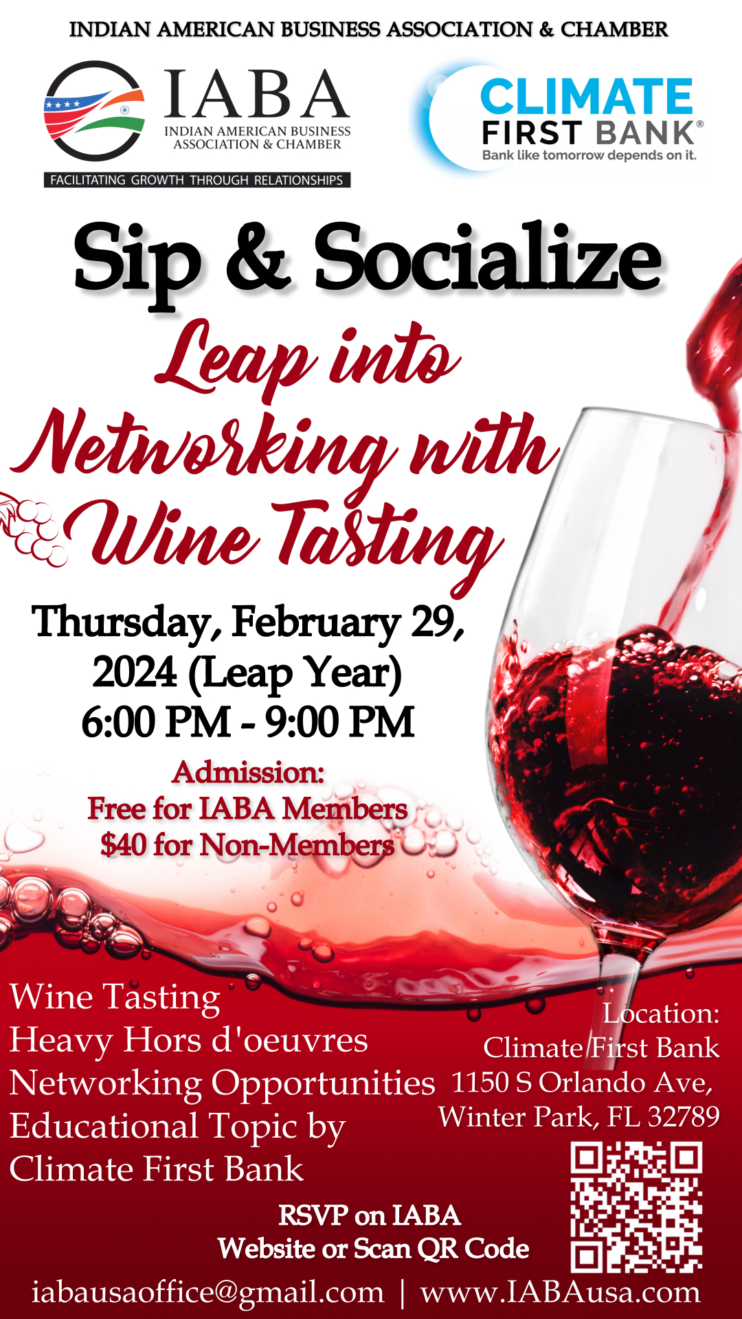 Sip & Socialize: Leap into Networking with Wine Tasting- Feb 29th