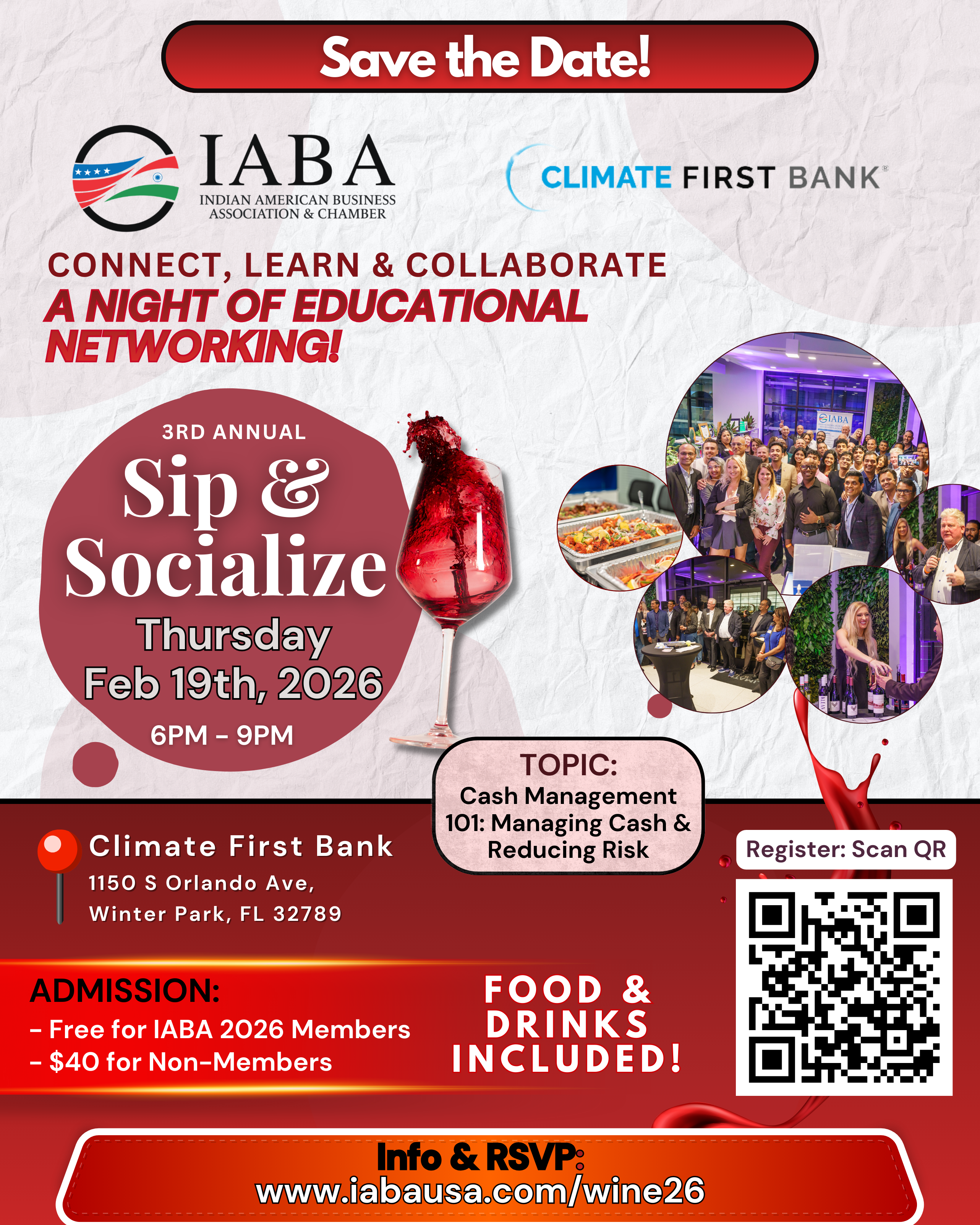 Sip & Socialize: An Evening of Education & Business Networking | Thurs, 19th Feb