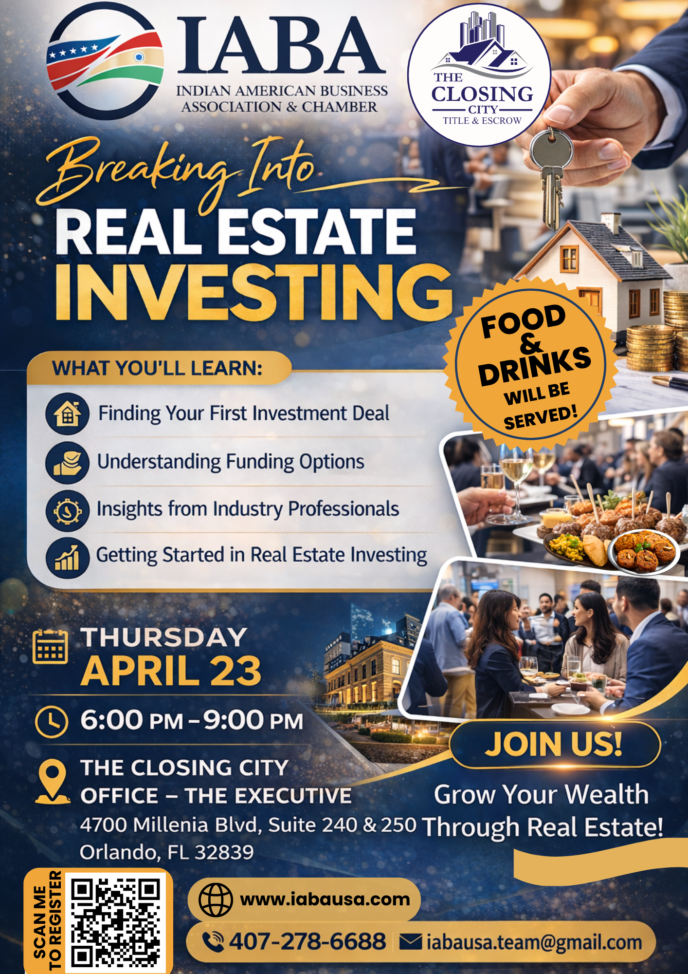 IABA:  Breaking Into Real Estate Investing with The Closing City Title & Escrow I  Thurs, 23rd April, 2026