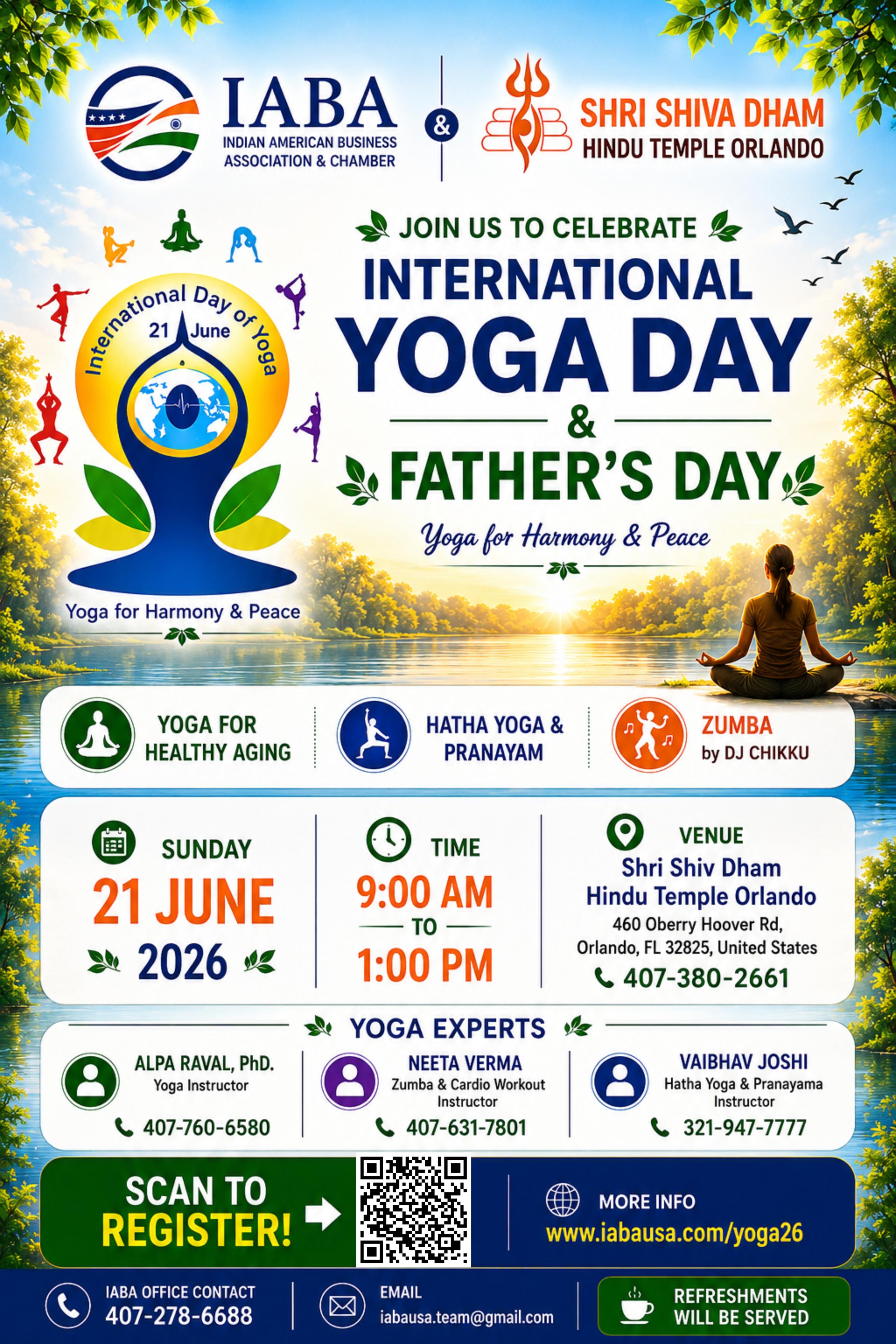 IABA- 12th International Yoga Day & Father’s Day Celebration - Sun, 21st June, 2026