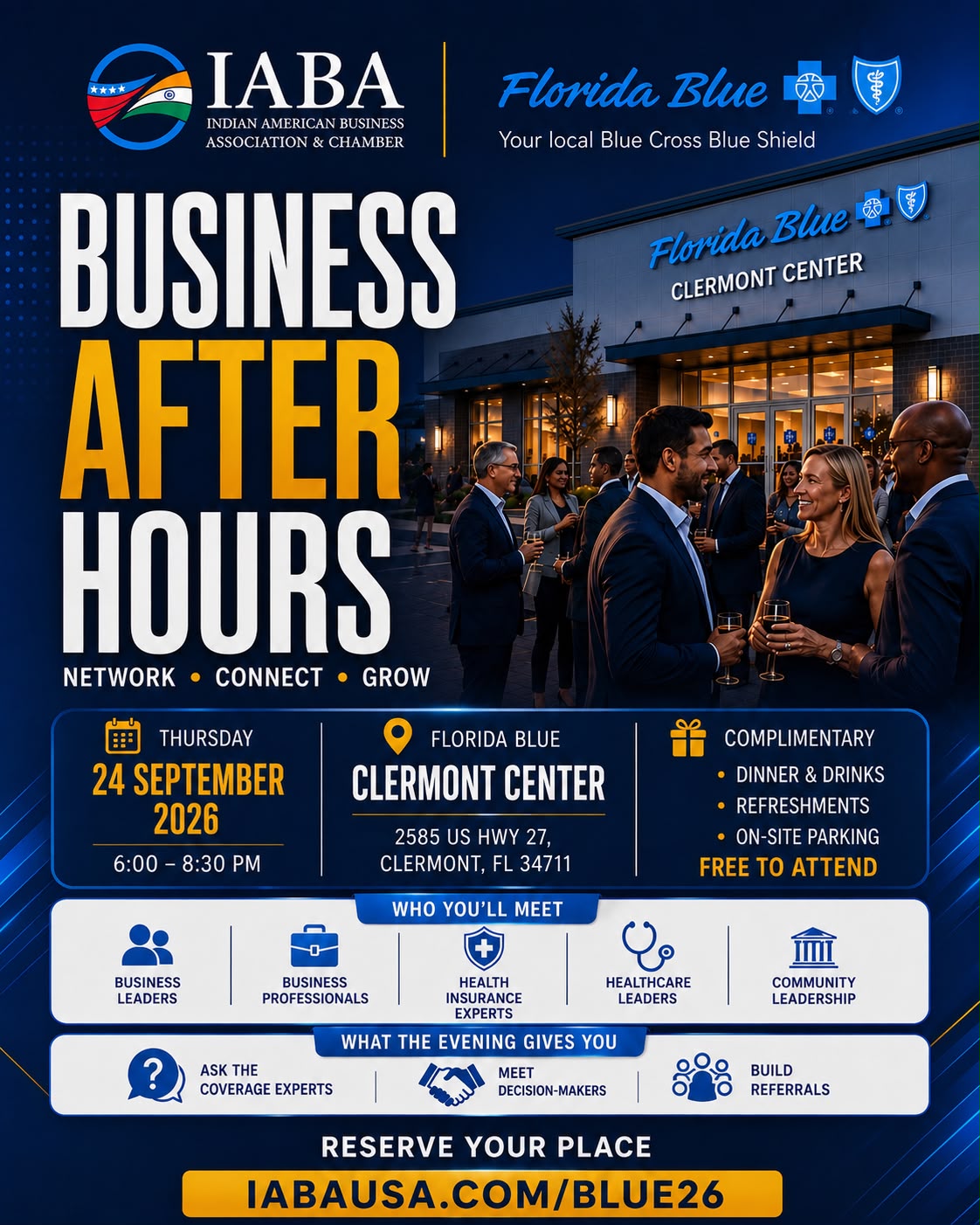 IABA & Florida Blue Business After Hours | Business Networking at the Clermont Center | September 24, 2026