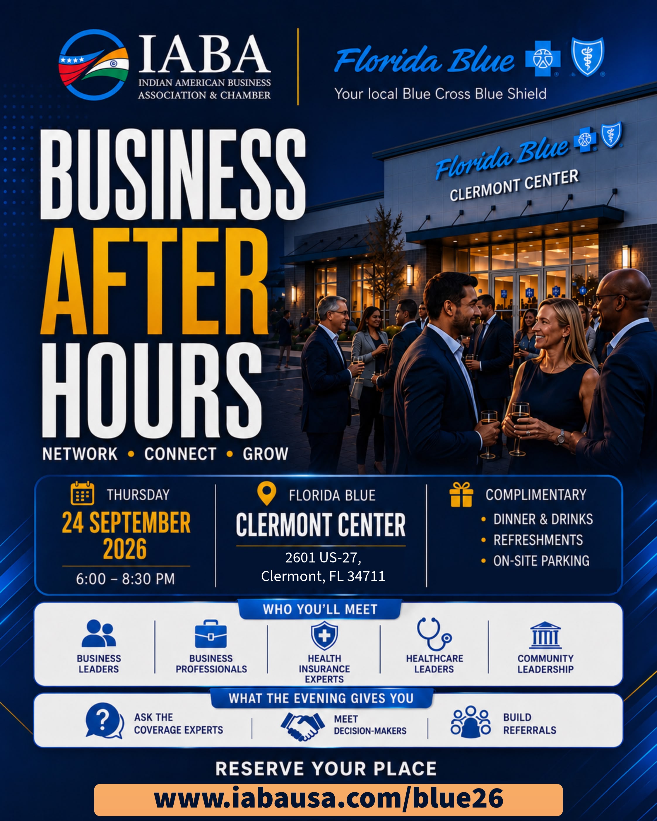 IABA & Florida Blue Business After Hours | Business Networking at the Clermont Center | September 24, 2026