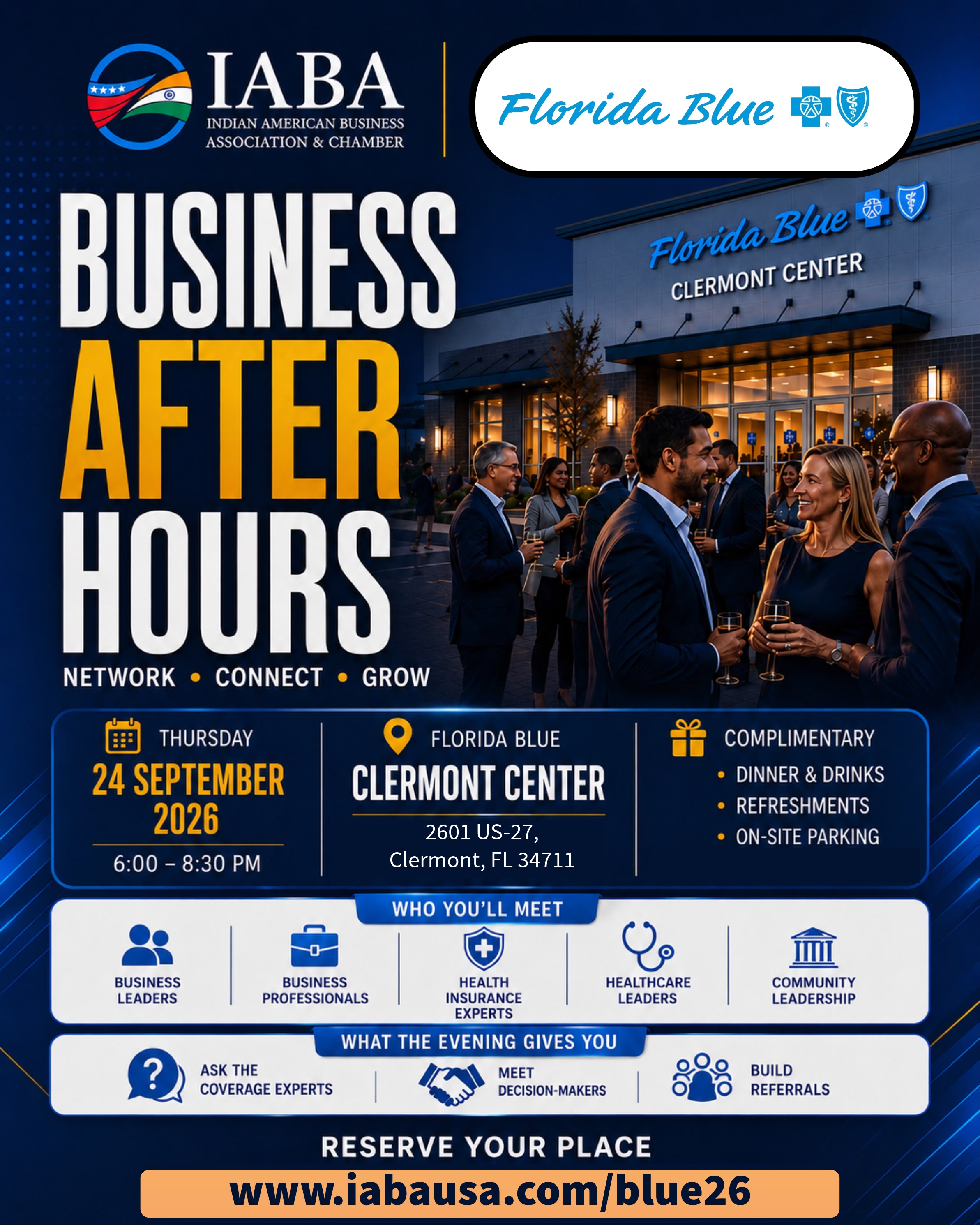 IABA & Florida Blue Business After Hours | Business Networking at the Clermont Center | September 24, 2026