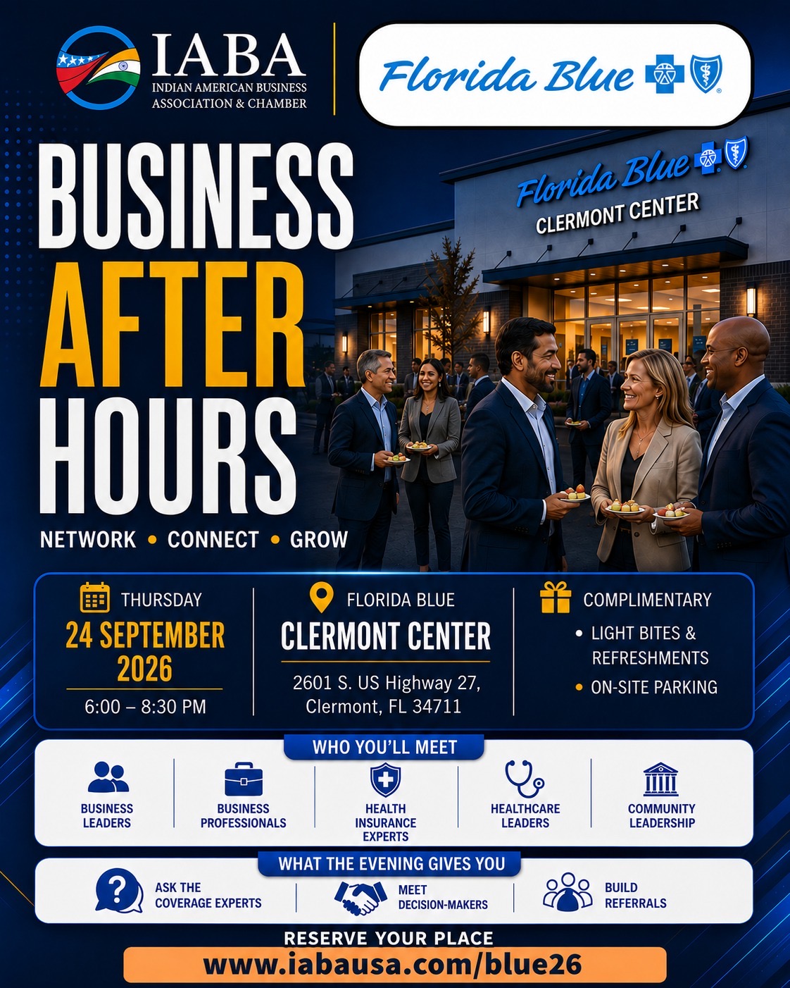 IABA & Florida Blue Business After Hours | Business Networking at the Clermont Center | September 24, 2026