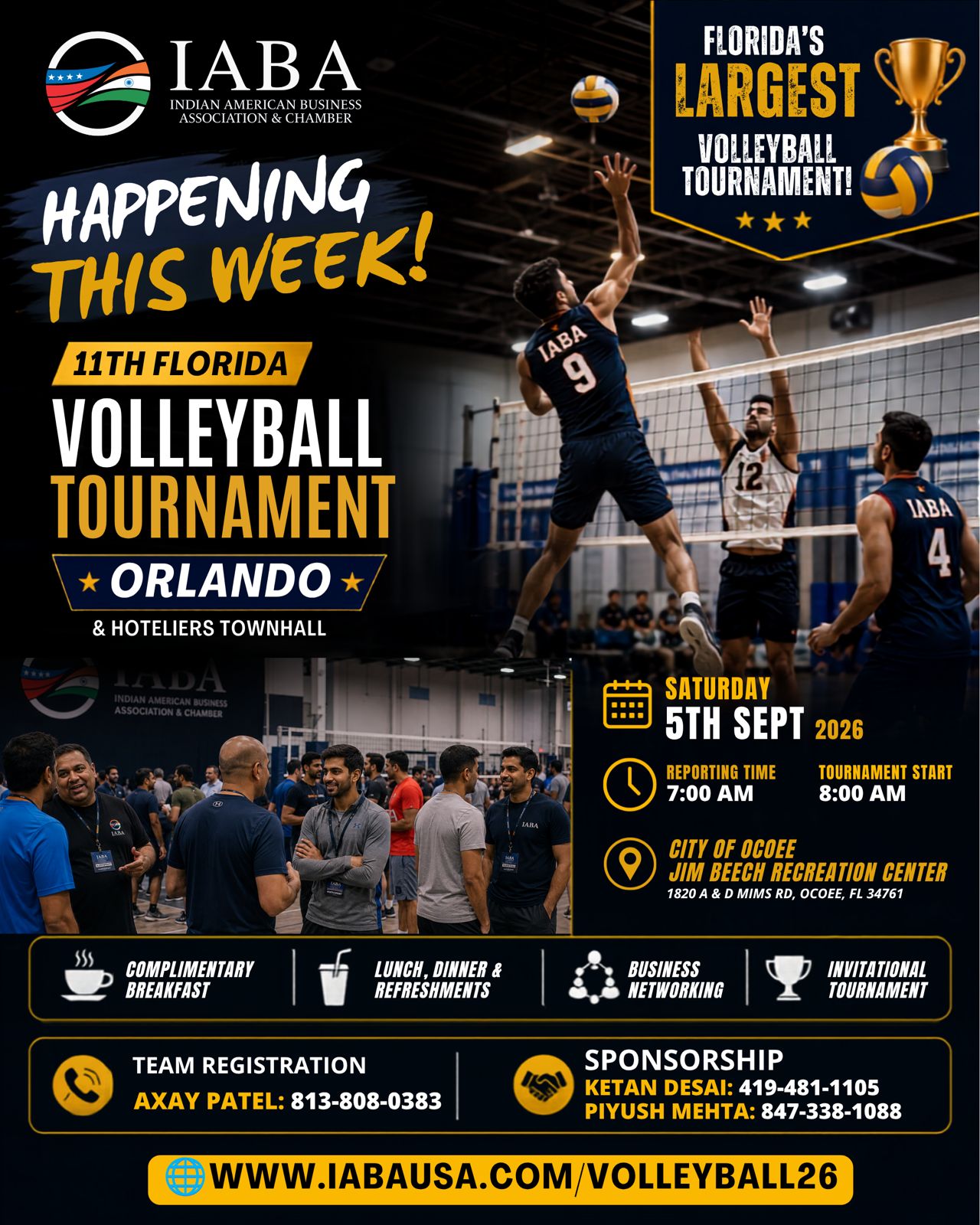 11TH FLORIDA VOLLEYBALL TOURNAMENT ORLANDO & HOTELIERS TOWNHALL - Sat, 5th in Orlando, FL