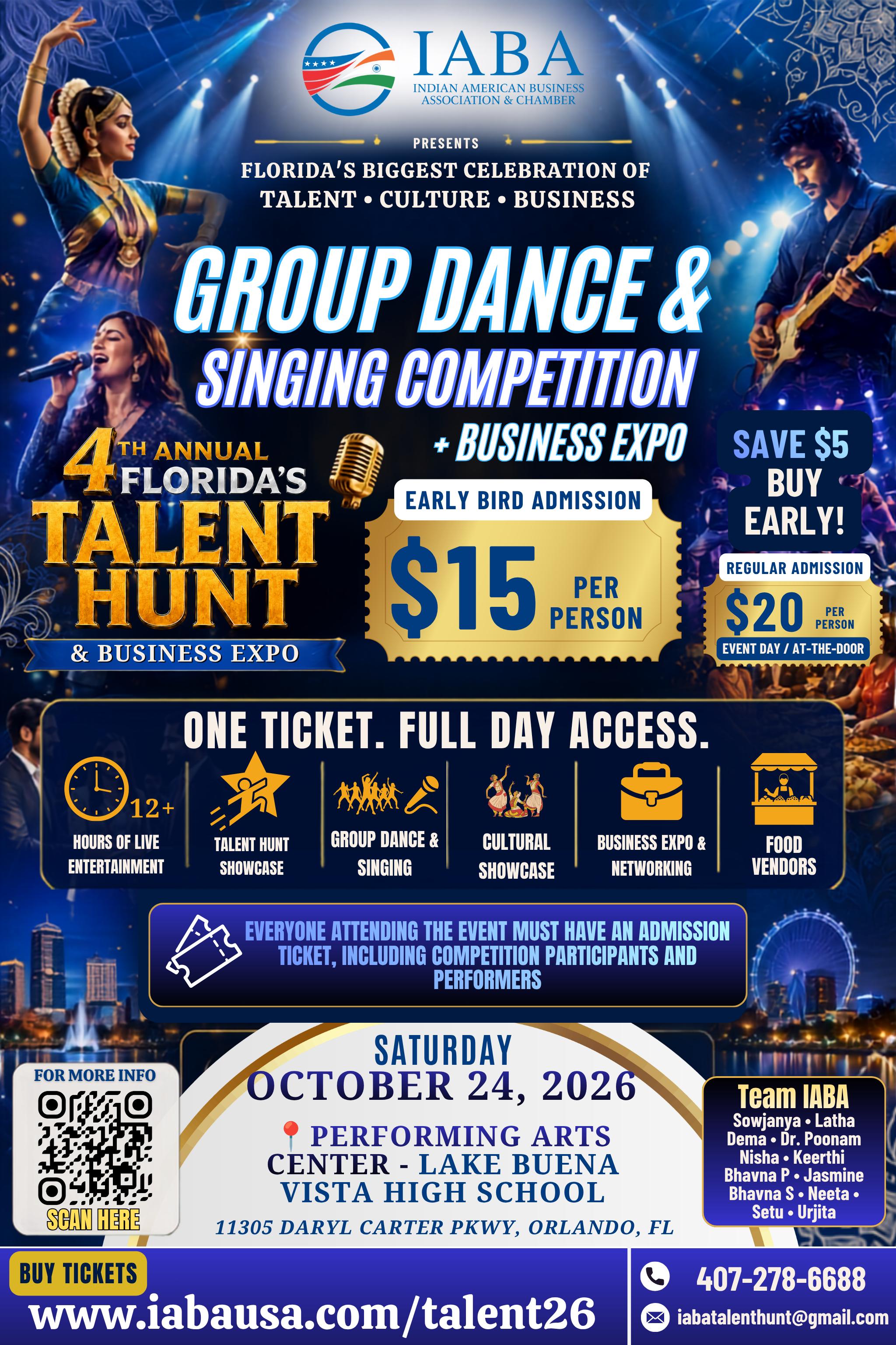 4th Annual Florida's Talent Hunt & Business Expo 2026 | Saturday, October 24, 2026 in Orlando
